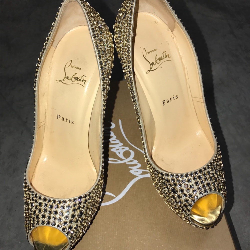 Crystal Christian Louboutin lady peep pumps - Picture 4 of 8